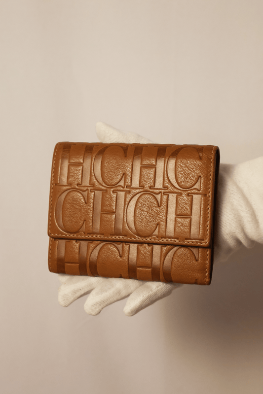 Carolina Herrera Leather Wallet in Caramel