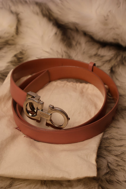 Salvatore Ferragamo Pink Gancini Belt