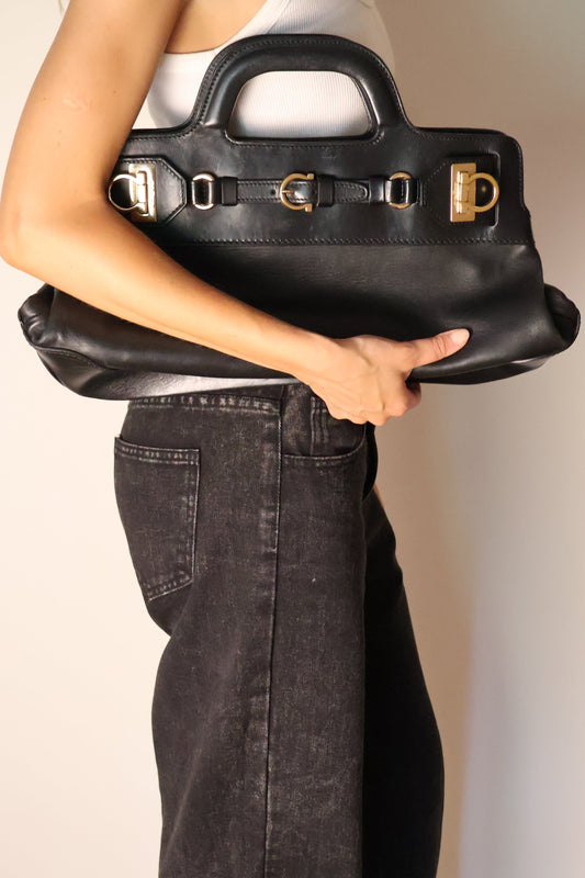 Salvatore Ferragamo Black Tote Bag