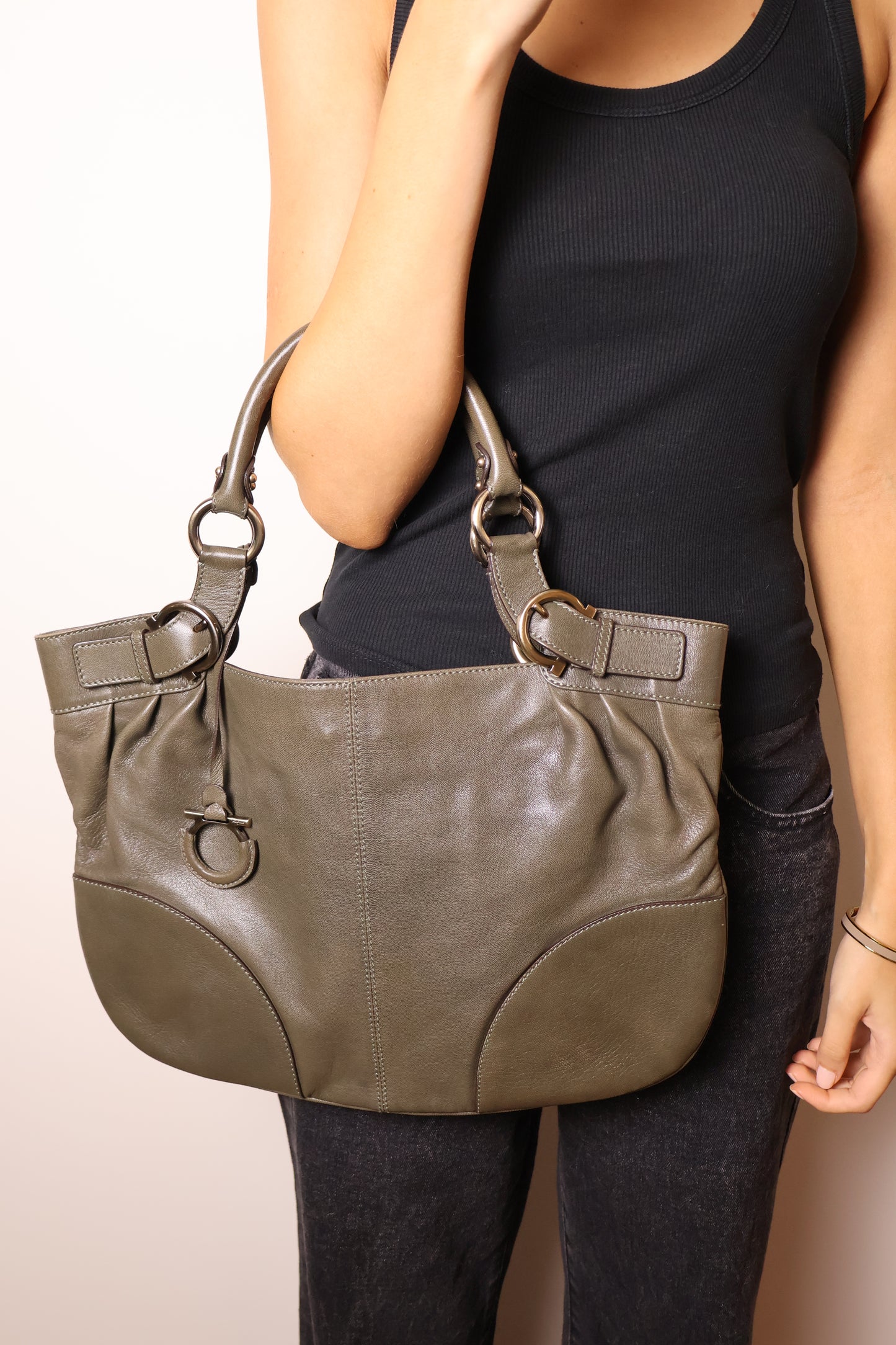Salvatore Ferragamo Green Shoulder Bag