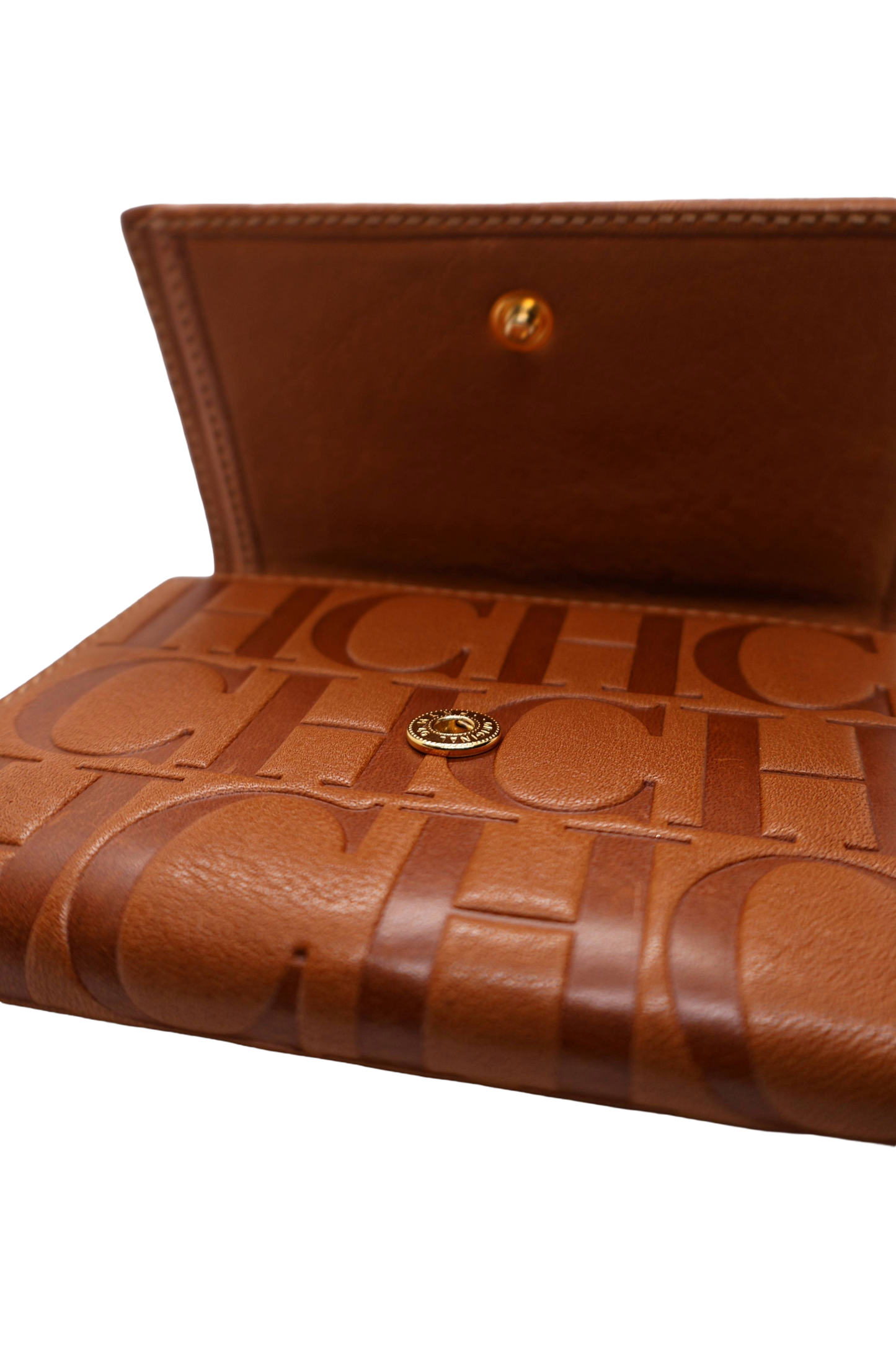 Carolina Herrera Leather Wallet in Caramel