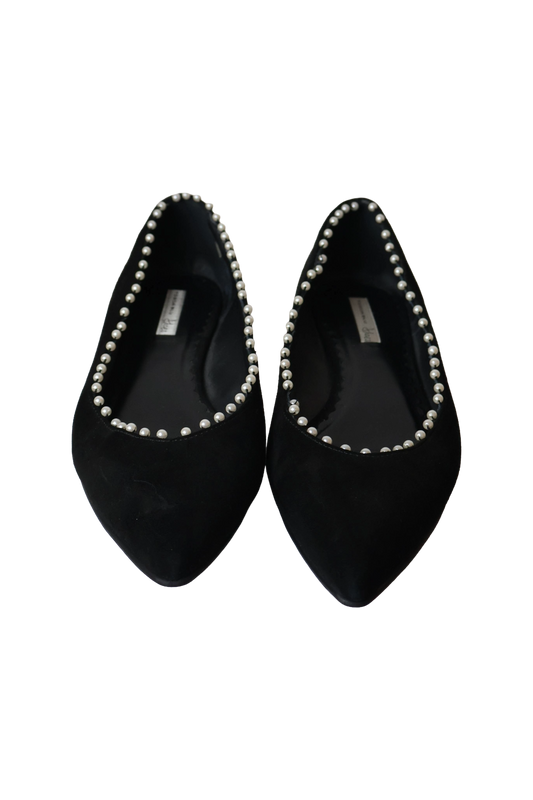 Tosca Blu Suede Pointed Ballet Flats