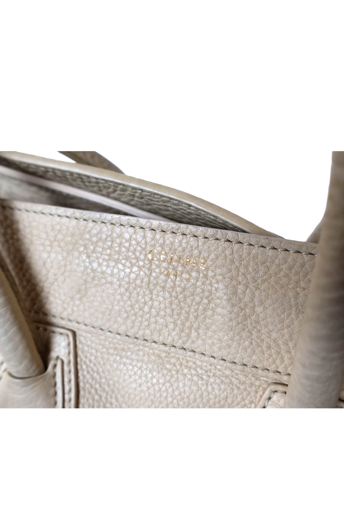 Celine Mini Drummed Calfskin Luggage Tote