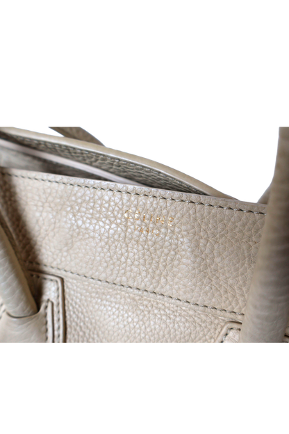 Celine Mini Drummed Calfskin Luggage Tote