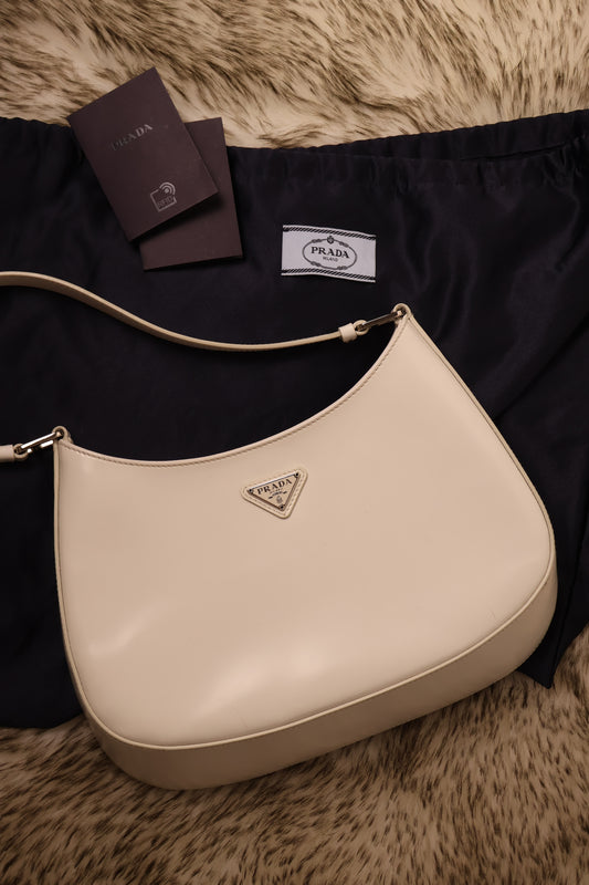 Prada Cleo Brushed Leather Shoulder Bag