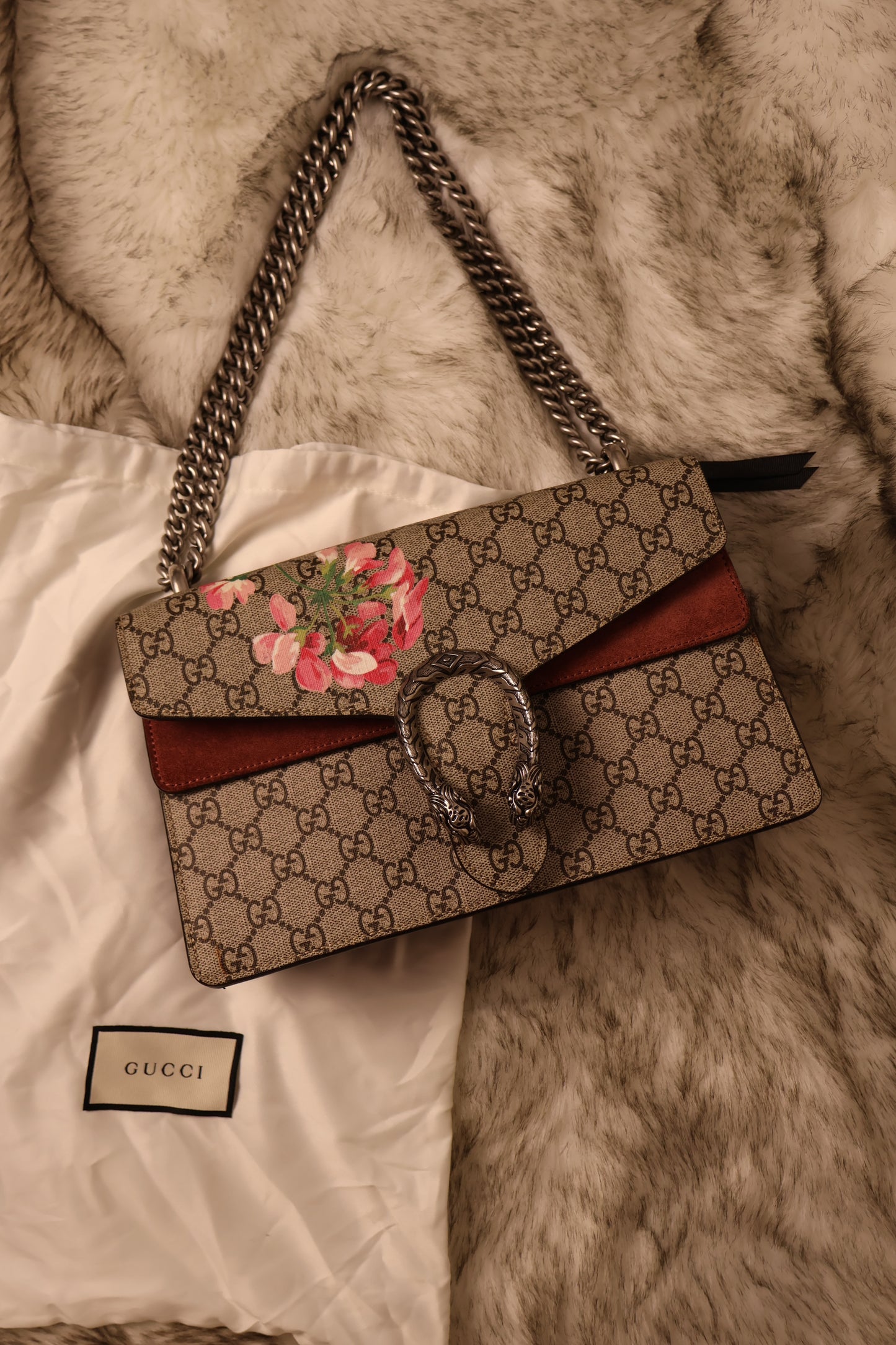 Gucci GG Supreme Blooms Dionysus Shoulder Bag