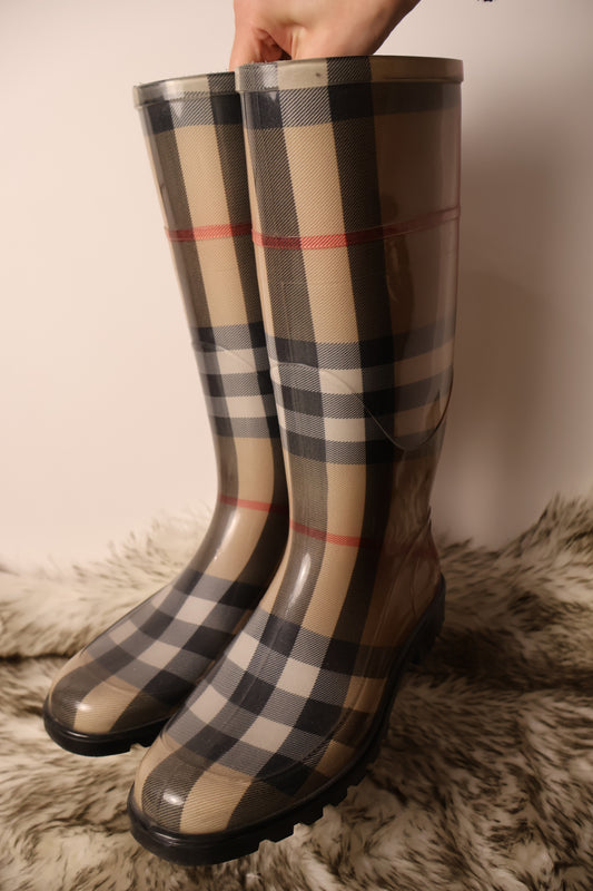 Burberry Transparent Check Rain Boots