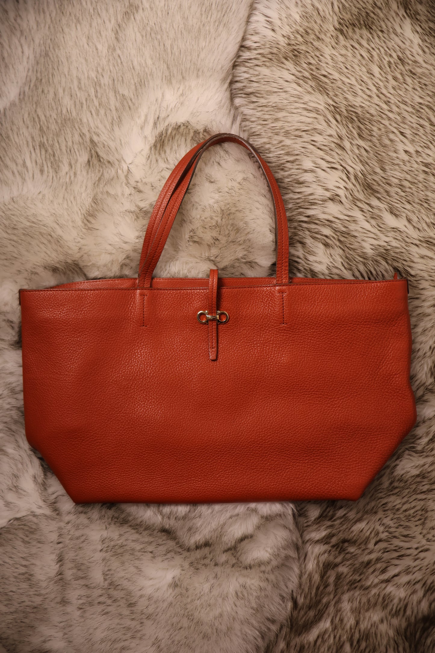 Salvatore Ferragamo Orange Tote Bag