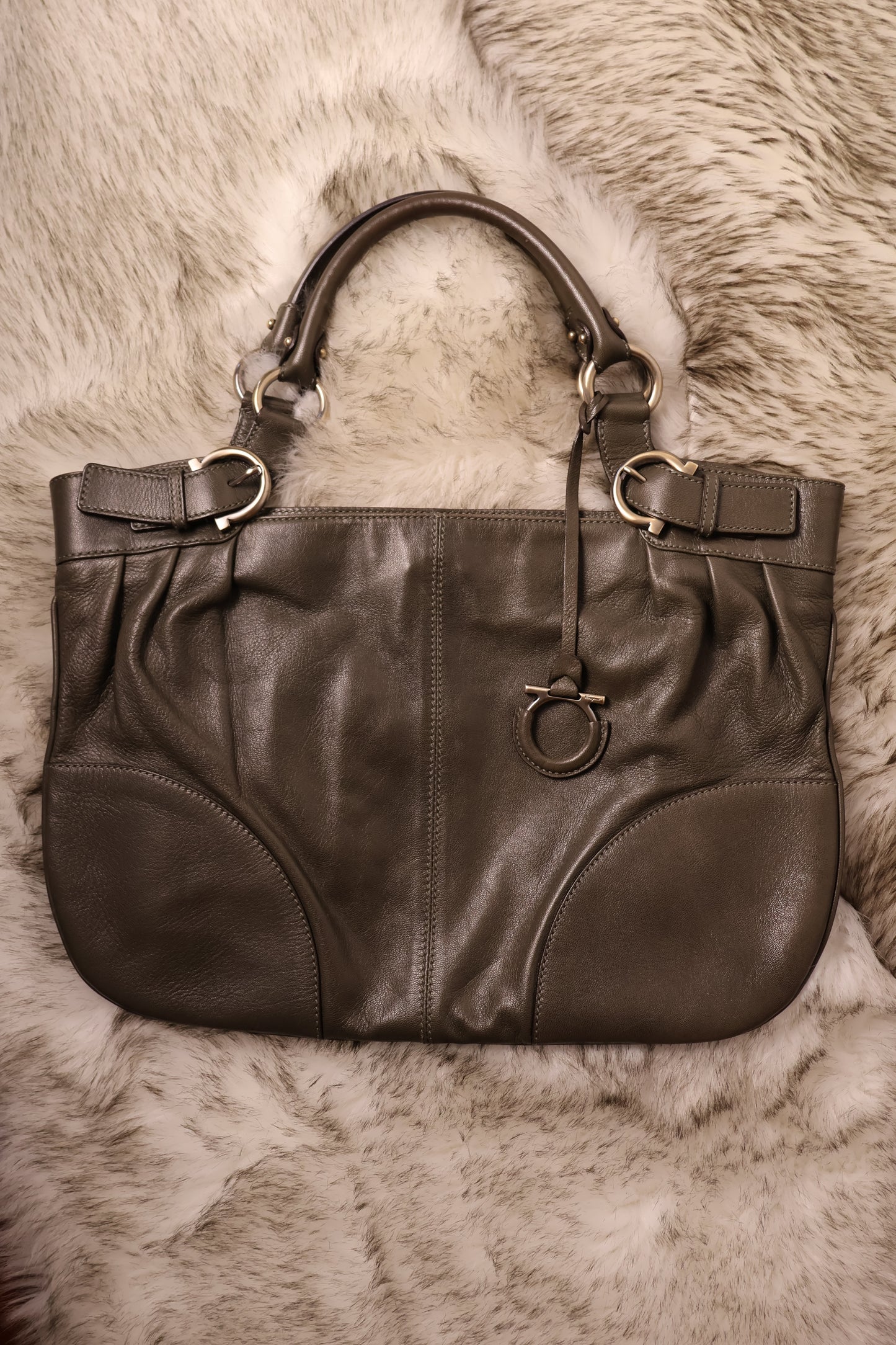 Salvatore Ferragamo Green Shoulder Bag