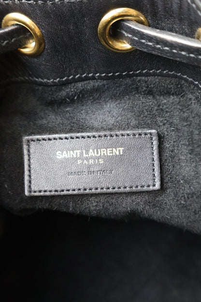 Saint Laurent Small Palm Tree Print Canvas Emmanuelle Bucket Bag