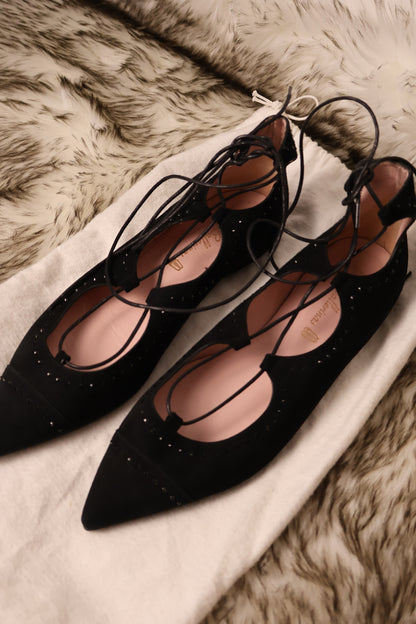 Pretty Ballerinas Lace-Up Pointed Ballet Flats