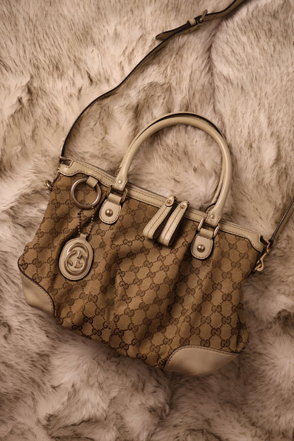 Gucci Diamante Canvas Sukey Satchel