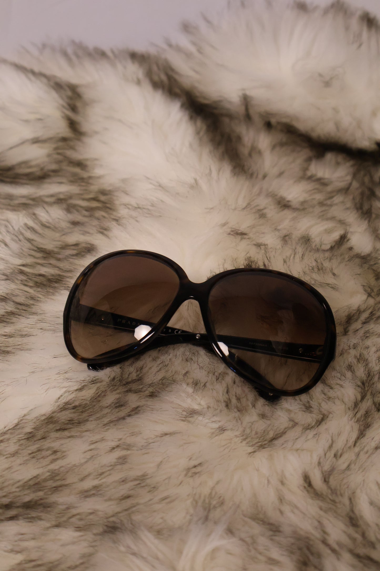 Prada Tortoise Frame Oversized Sunglasses