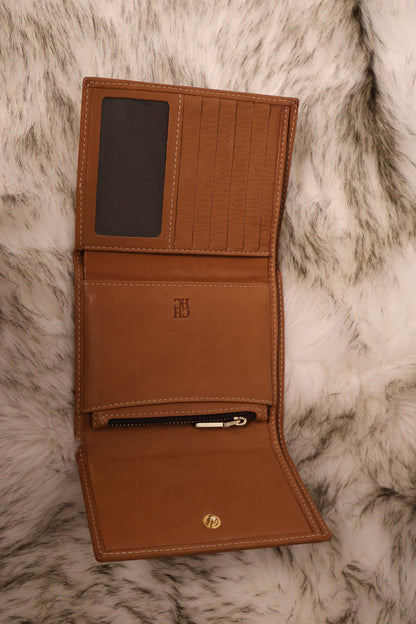 Carolina Herrera Leather Wallet in Caramel