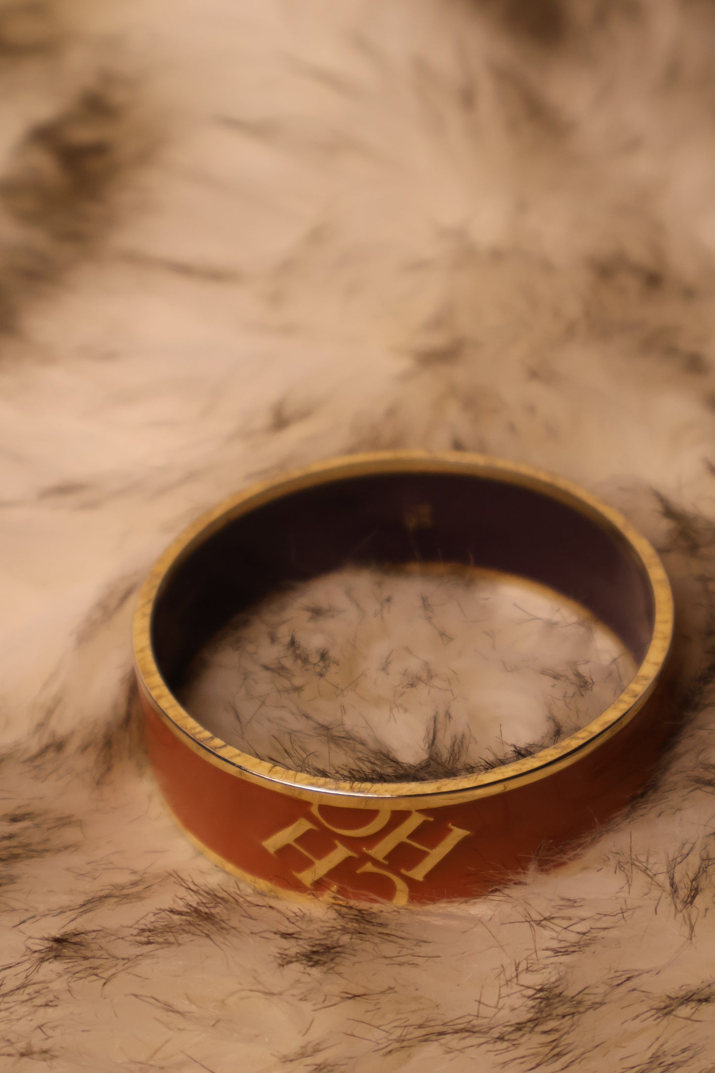 Carolina Herrera Orange Bangle Bracelet