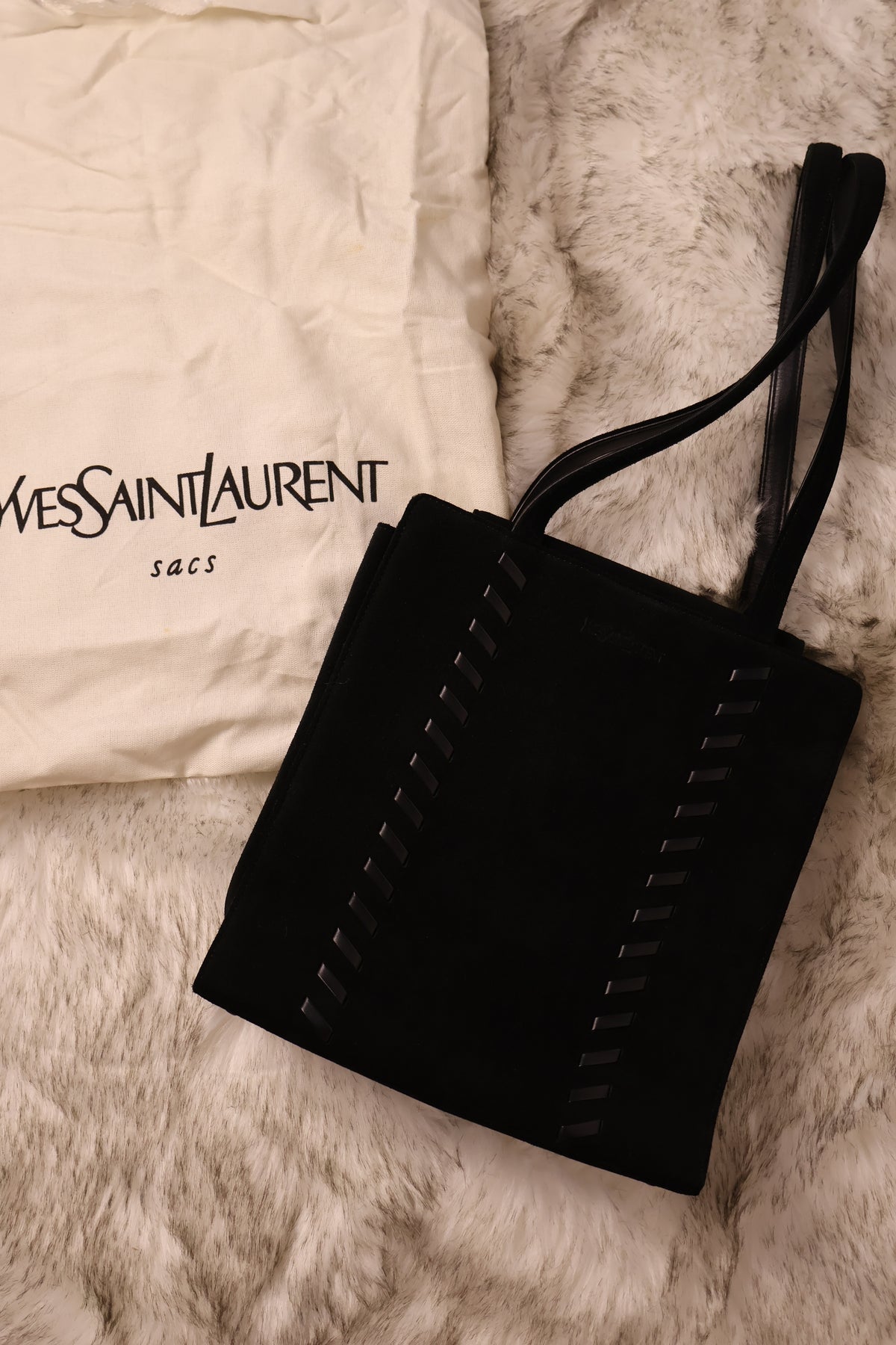 Saint Laurent Suede Stitch Tote