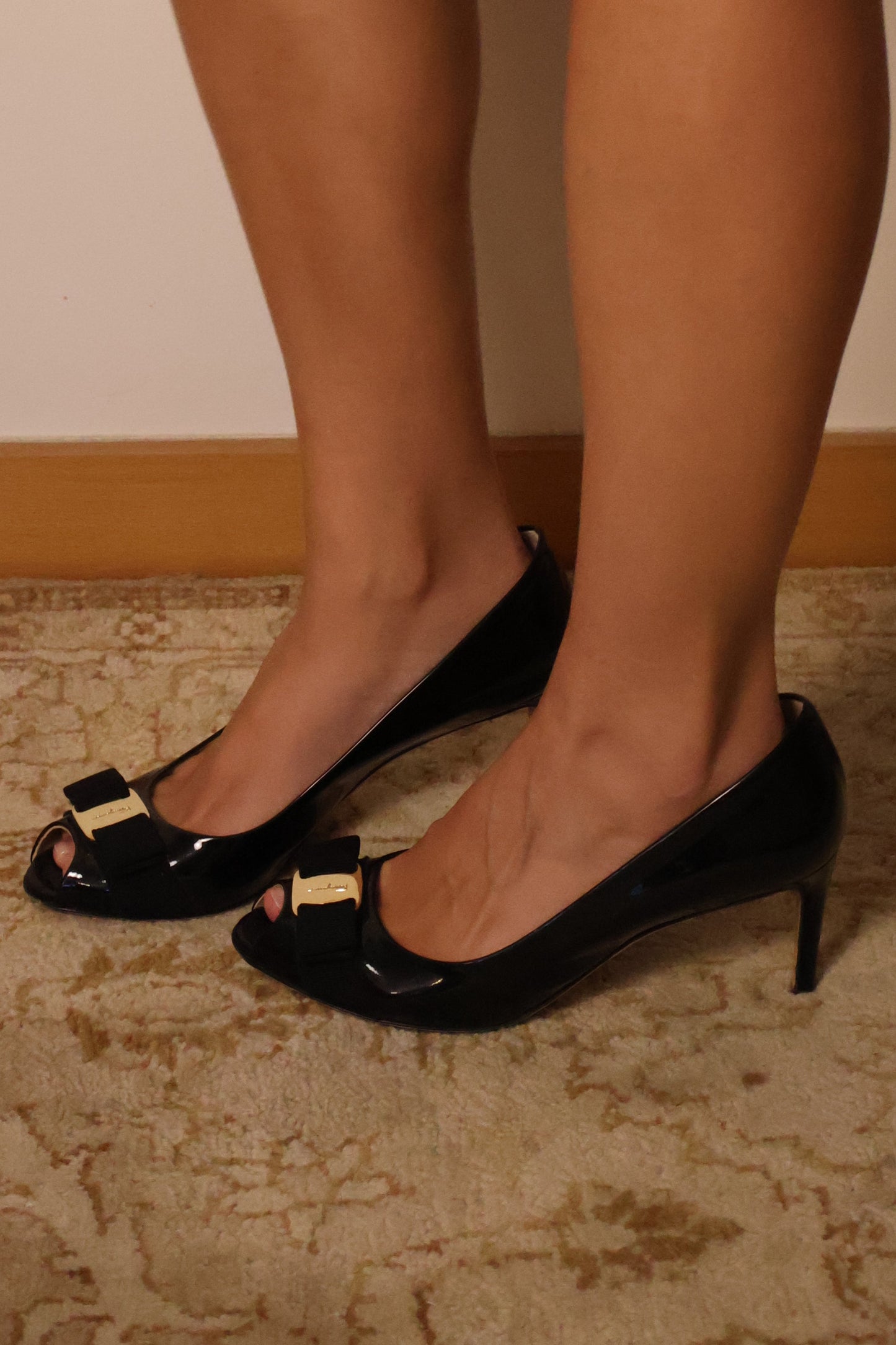 Salvatore Ferragamo Vara Bow Peep Toe