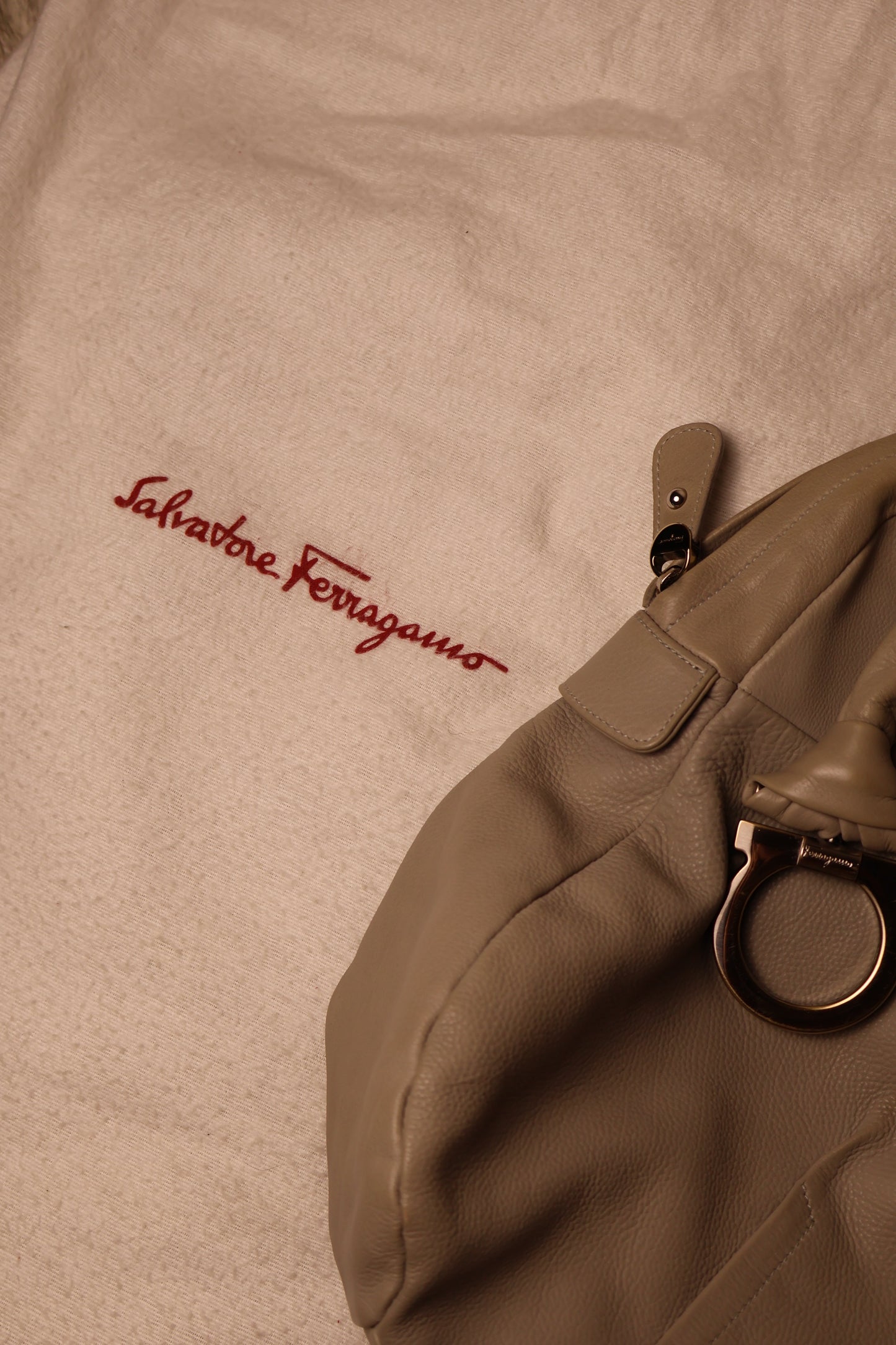Salvatore Ferragamo Grey Tote Bag