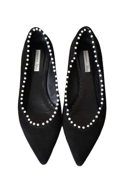 Tosca Blu Suede Pointed Ballet Flats