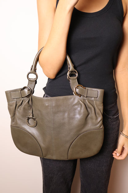 Salvatore Ferragamo Green Shoulder Bag