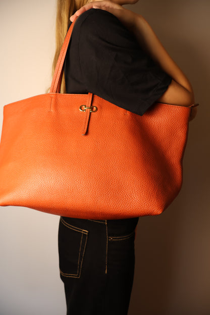 Salvatore Ferragamo Orange Tote Bag