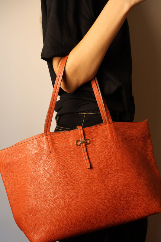 Salvatore Ferragamo Orange Tote Bag
