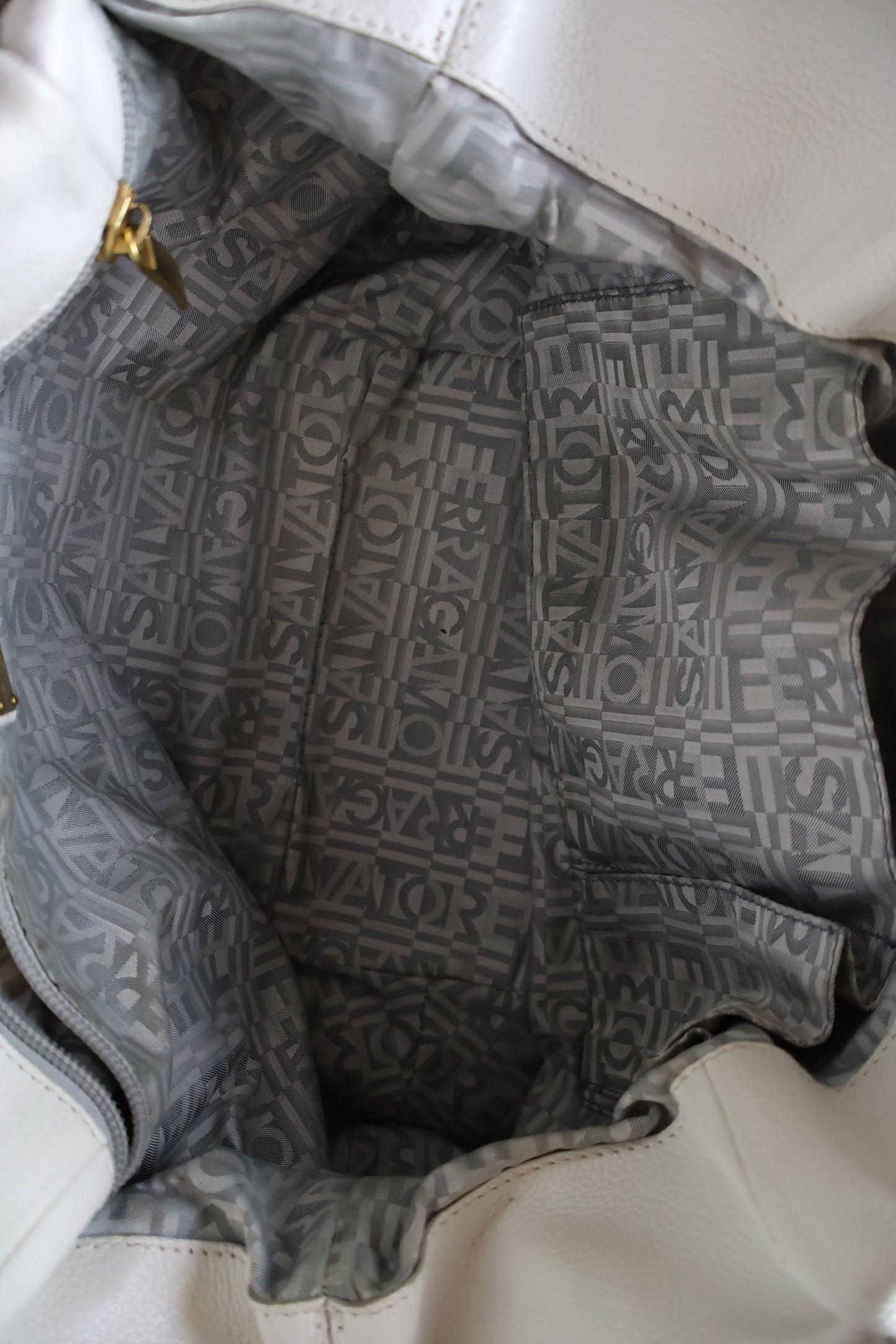 Salvatore Ferragamo White Shoulder Bag