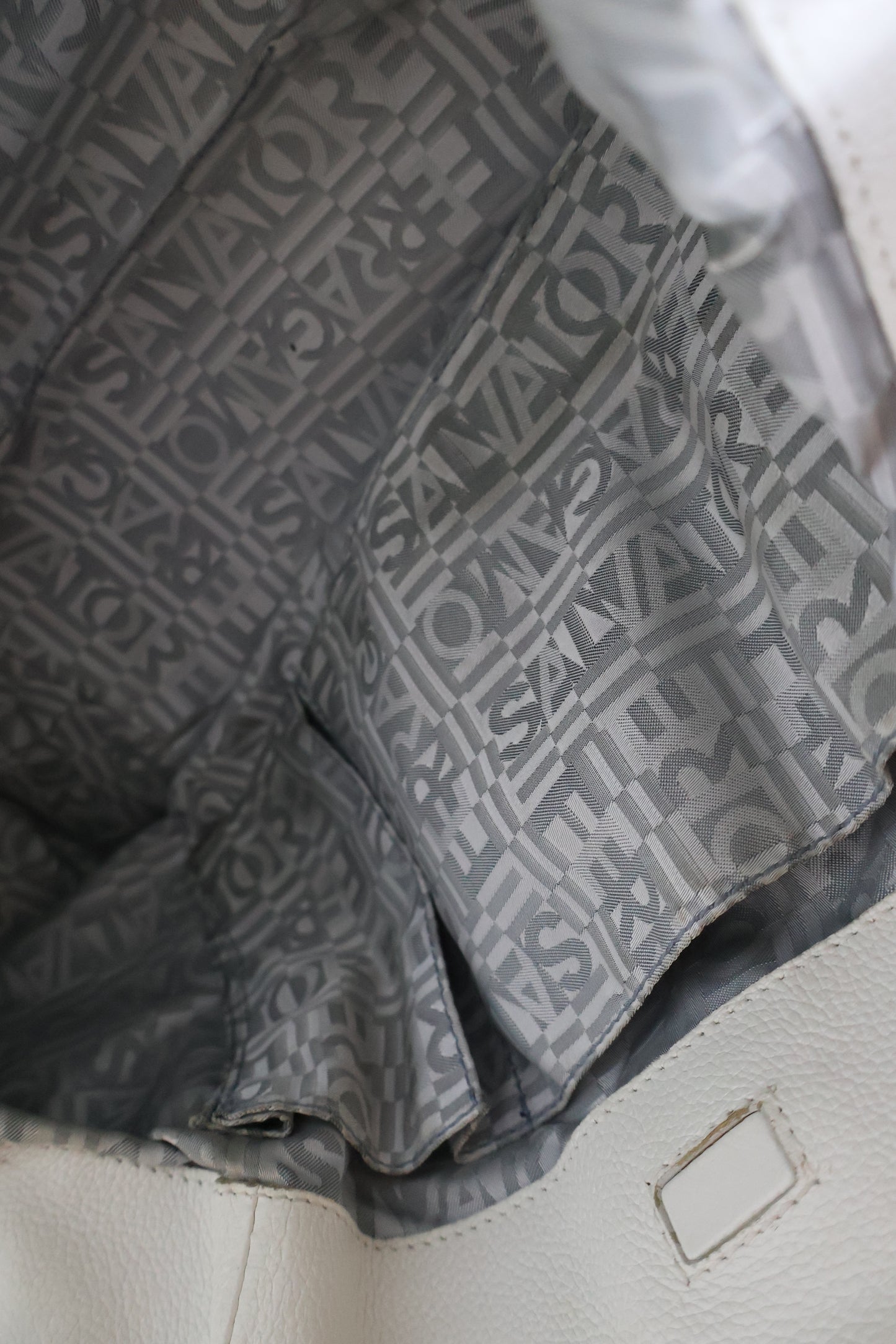 Salvatore Ferragamo White Shoulder Bag