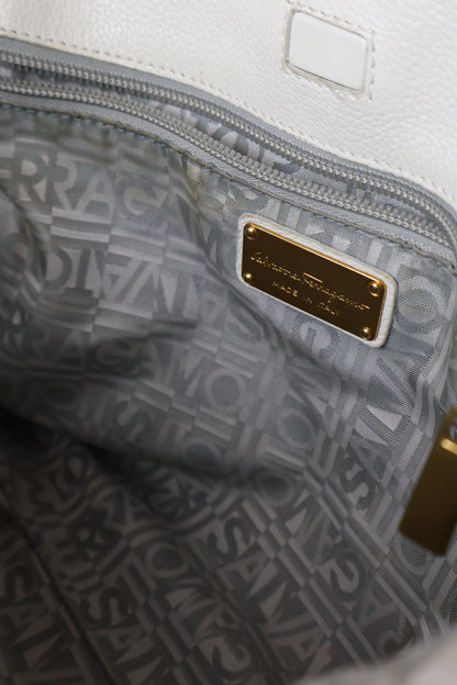 Salvatore Ferragamo White Shoulder Bag