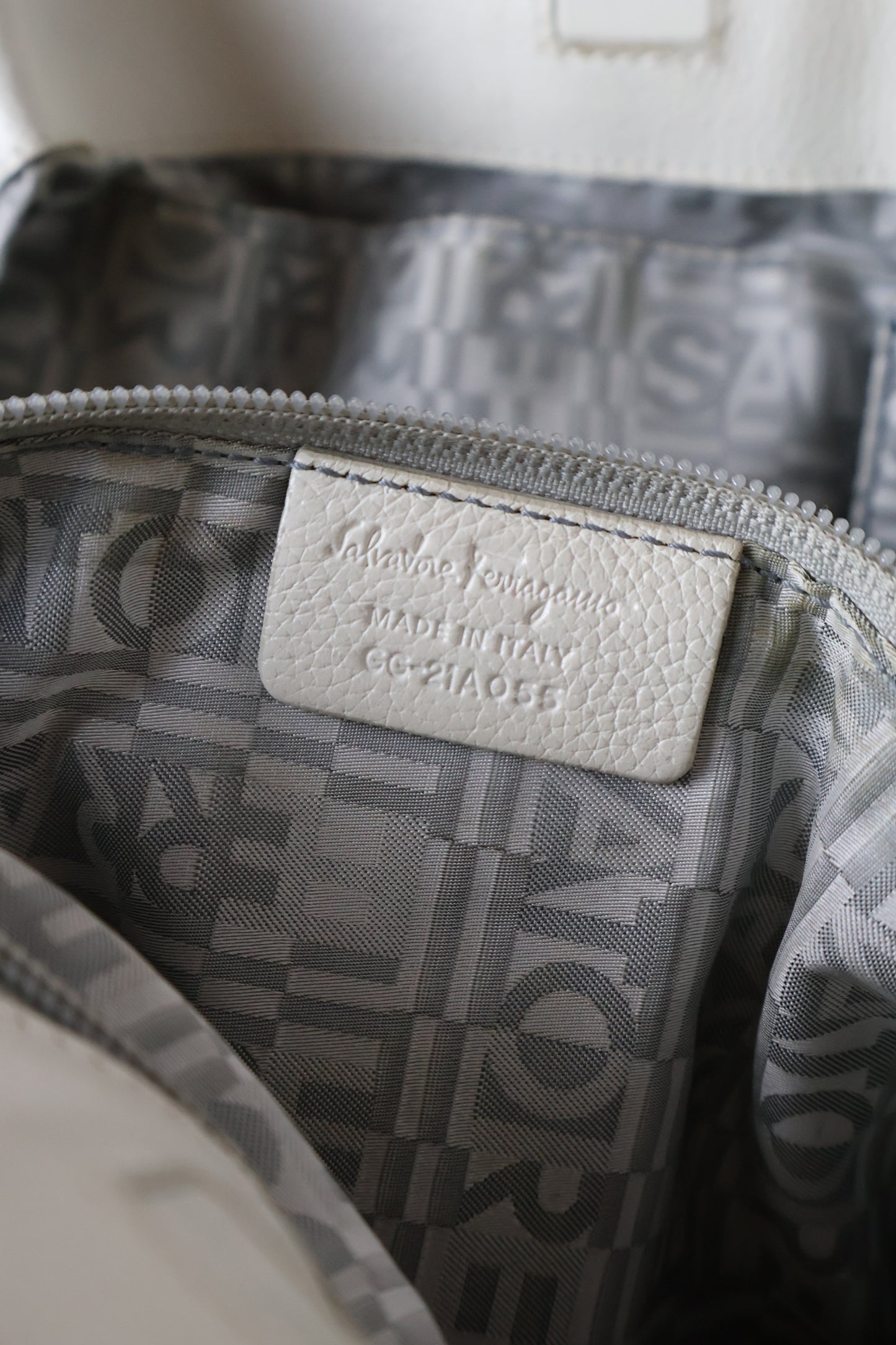 Salvatore Ferragamo White Shoulder Bag