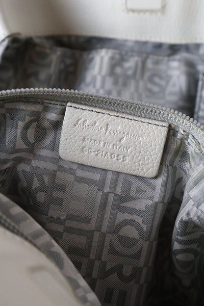 Salvatore Ferragamo White Shoulder Bag