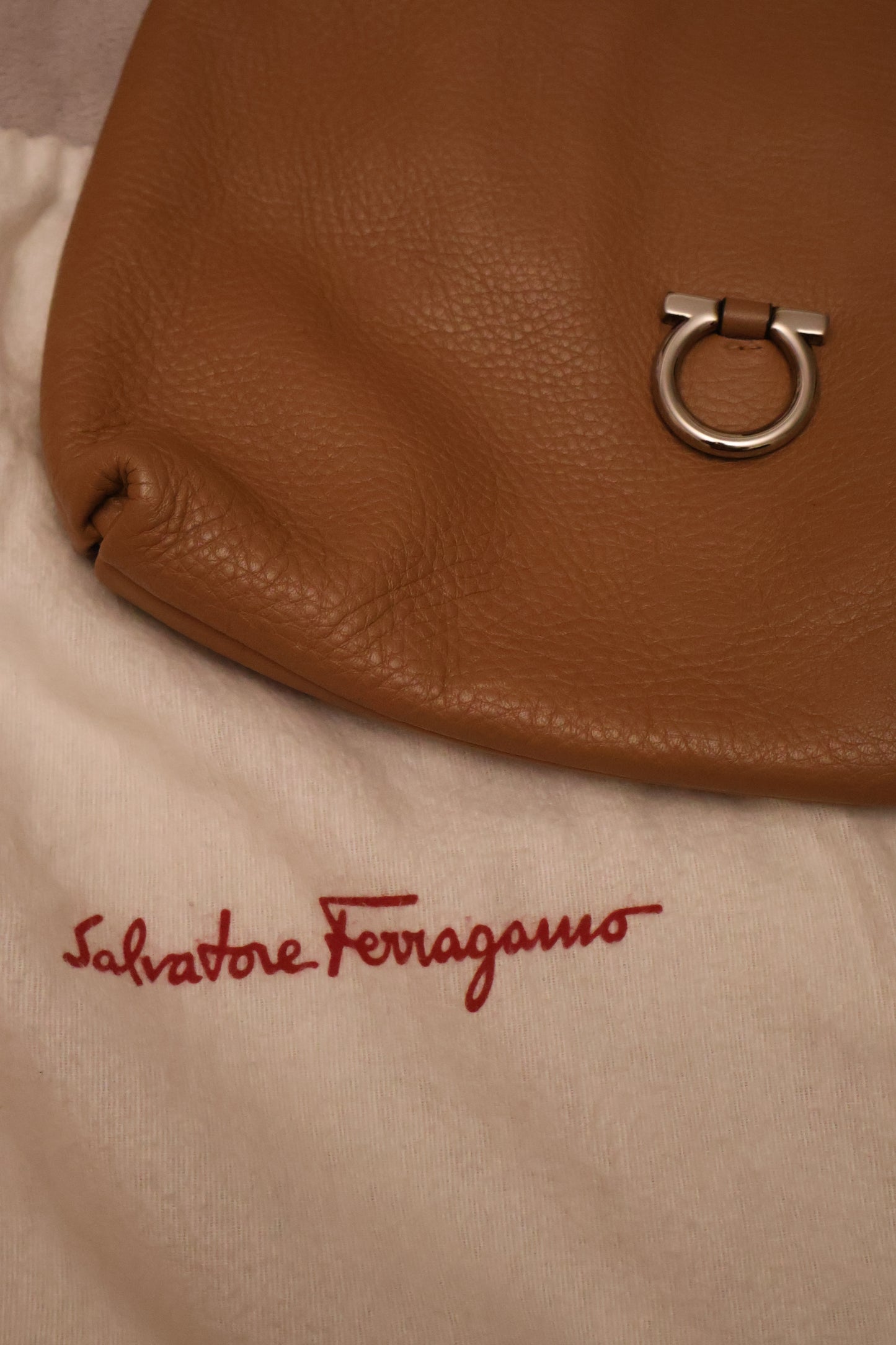 Salvatore Ferragamo Gancini Leather Shoulder Bag