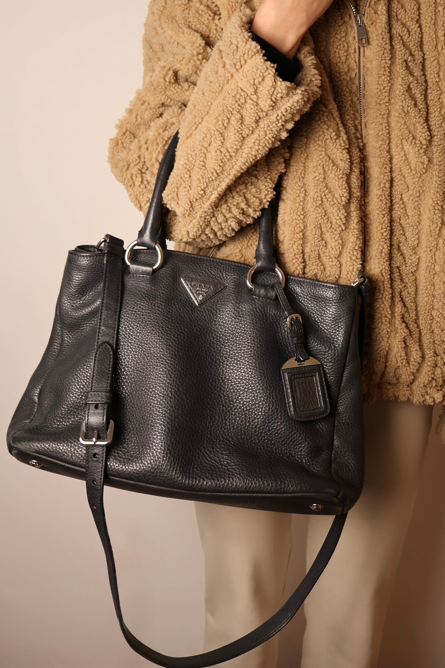 Prada Vitello Daino Leather Tote Bag