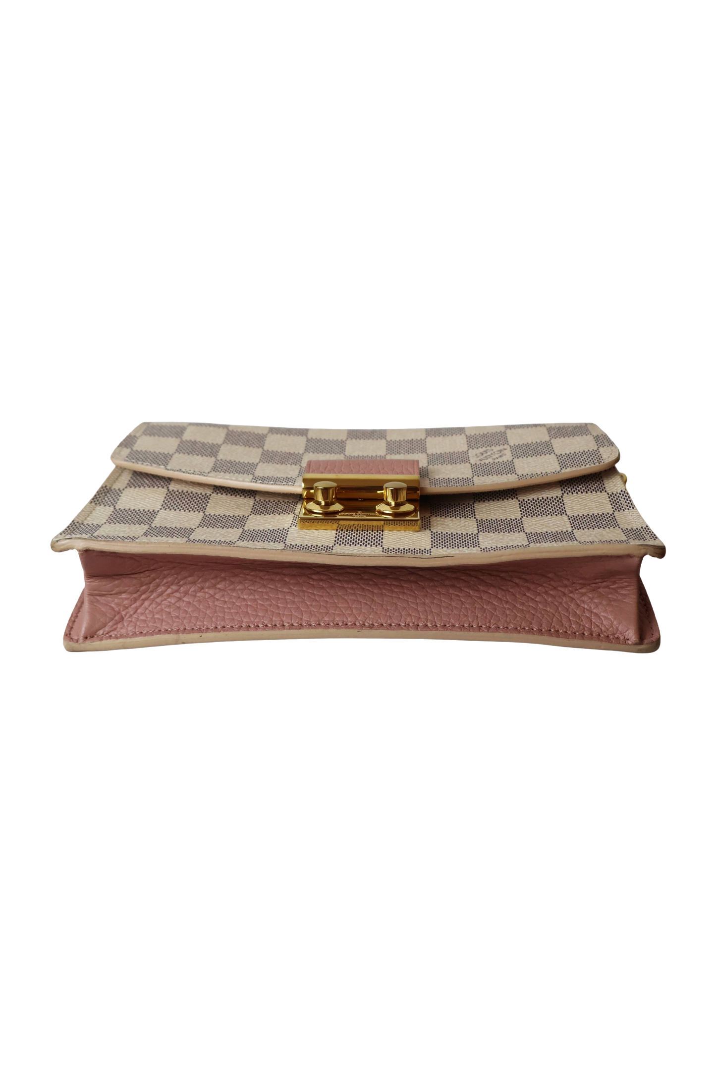 Louis Vuitton Croisette Chain Wallet Rose Ballerine Damier Azur Canvas