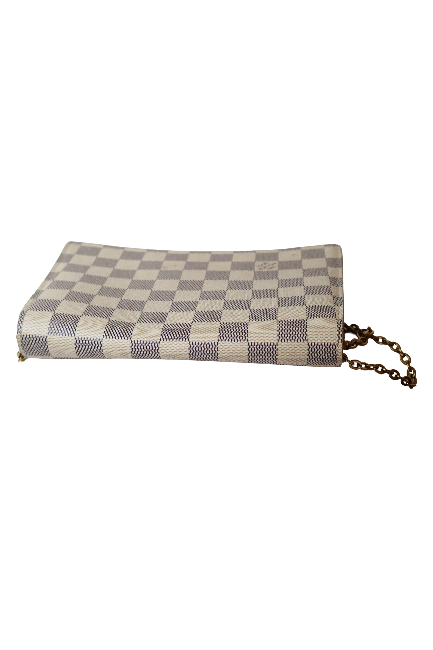 Louis Vuitton Croisette Chain Wallet Rose Ballerine Damier Azur Canvas