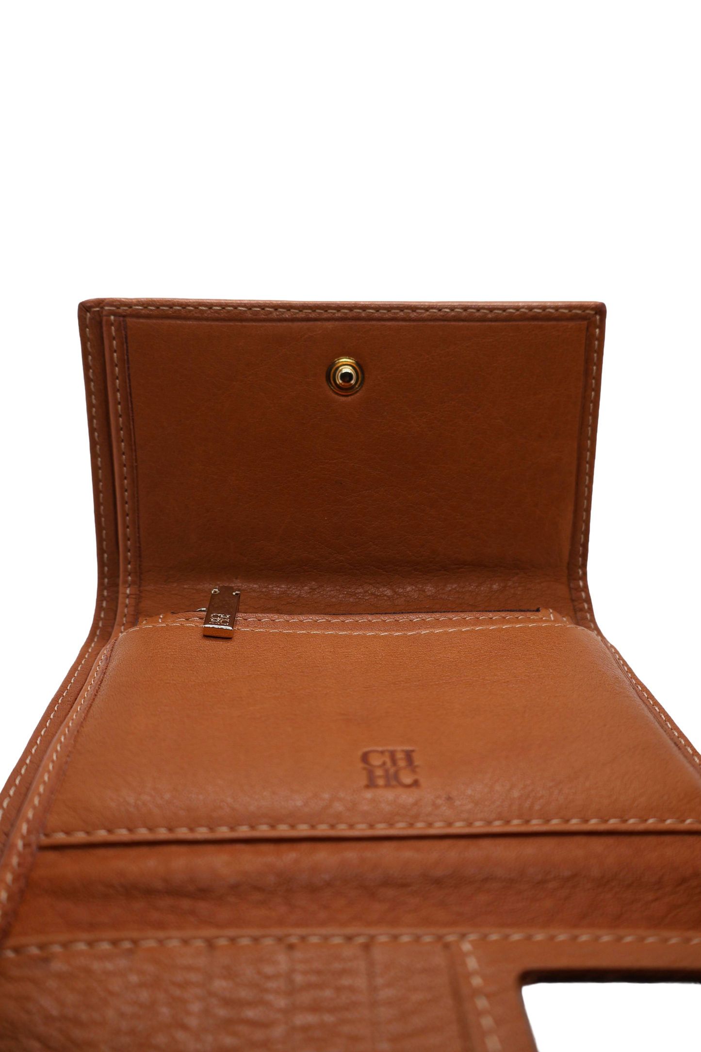 Carolina Herrera Leather Wallet in Caramel