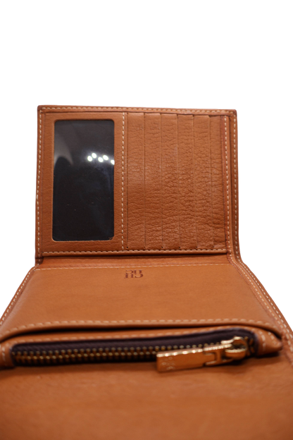 Carolina Herrera Leather Wallet in Caramel