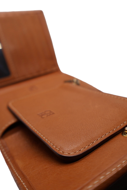 Carolina Herrera Leather Wallet in Caramel