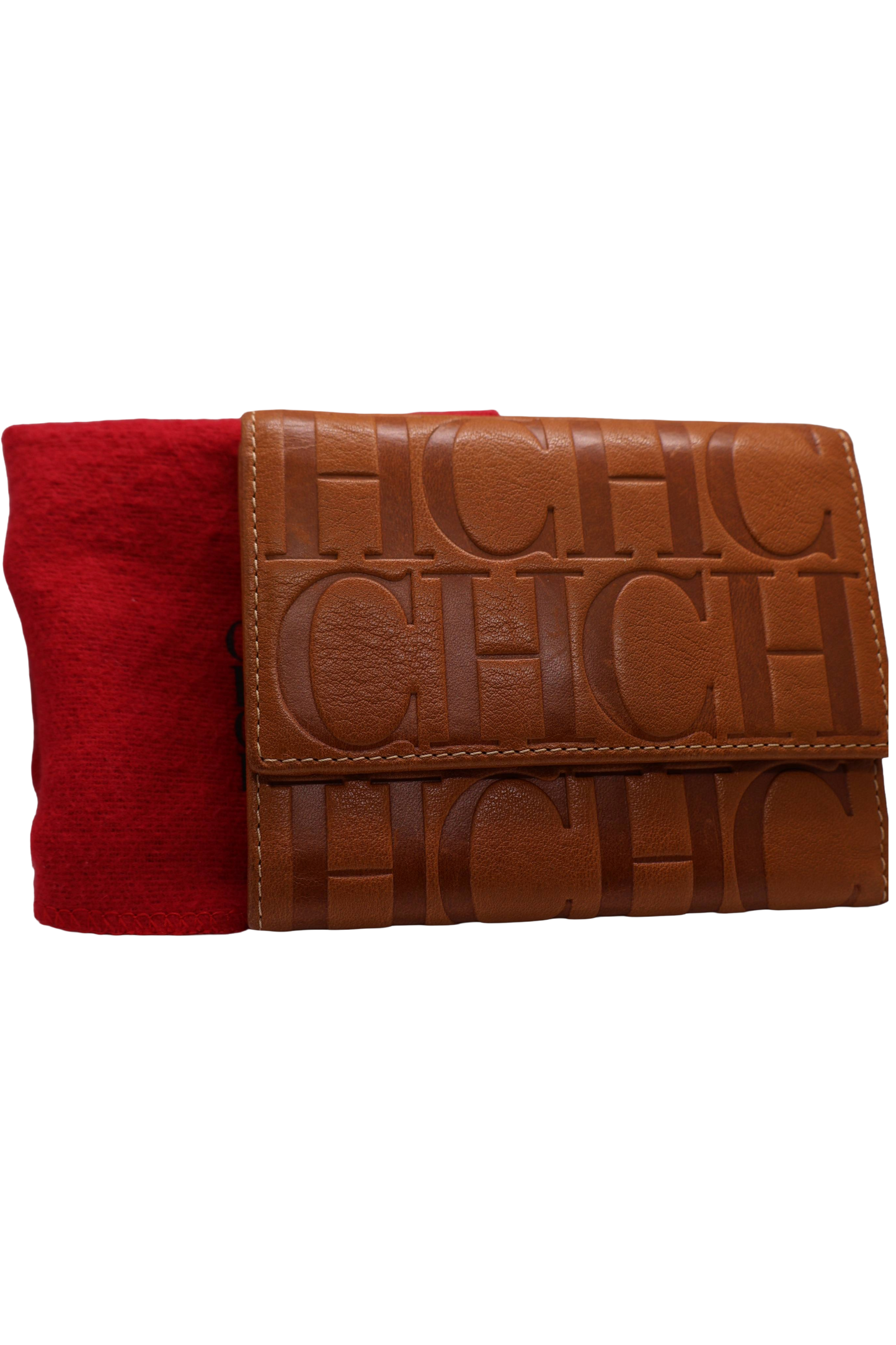 Carolina Herrera Leather Wallet in Caramel