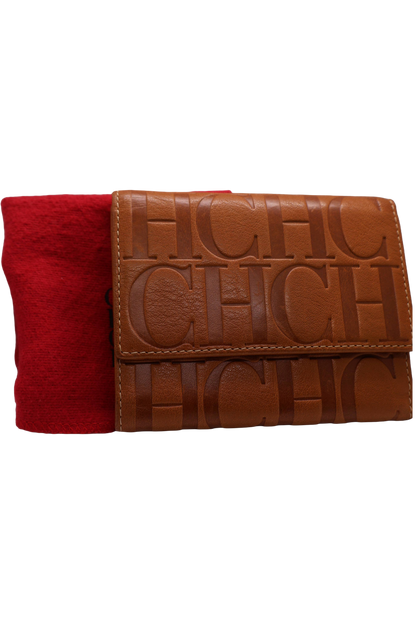Carolina Herrera Leather Wallet in Caramel