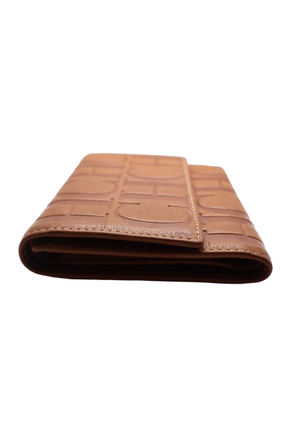 Carolina Herrera Leather Wallet in Caramel