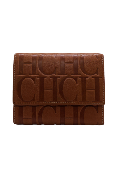Carolina Herrera Leather Wallet in Caramel