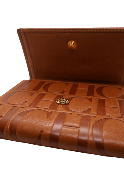 Carolina Herrera Leather Wallet in Caramel