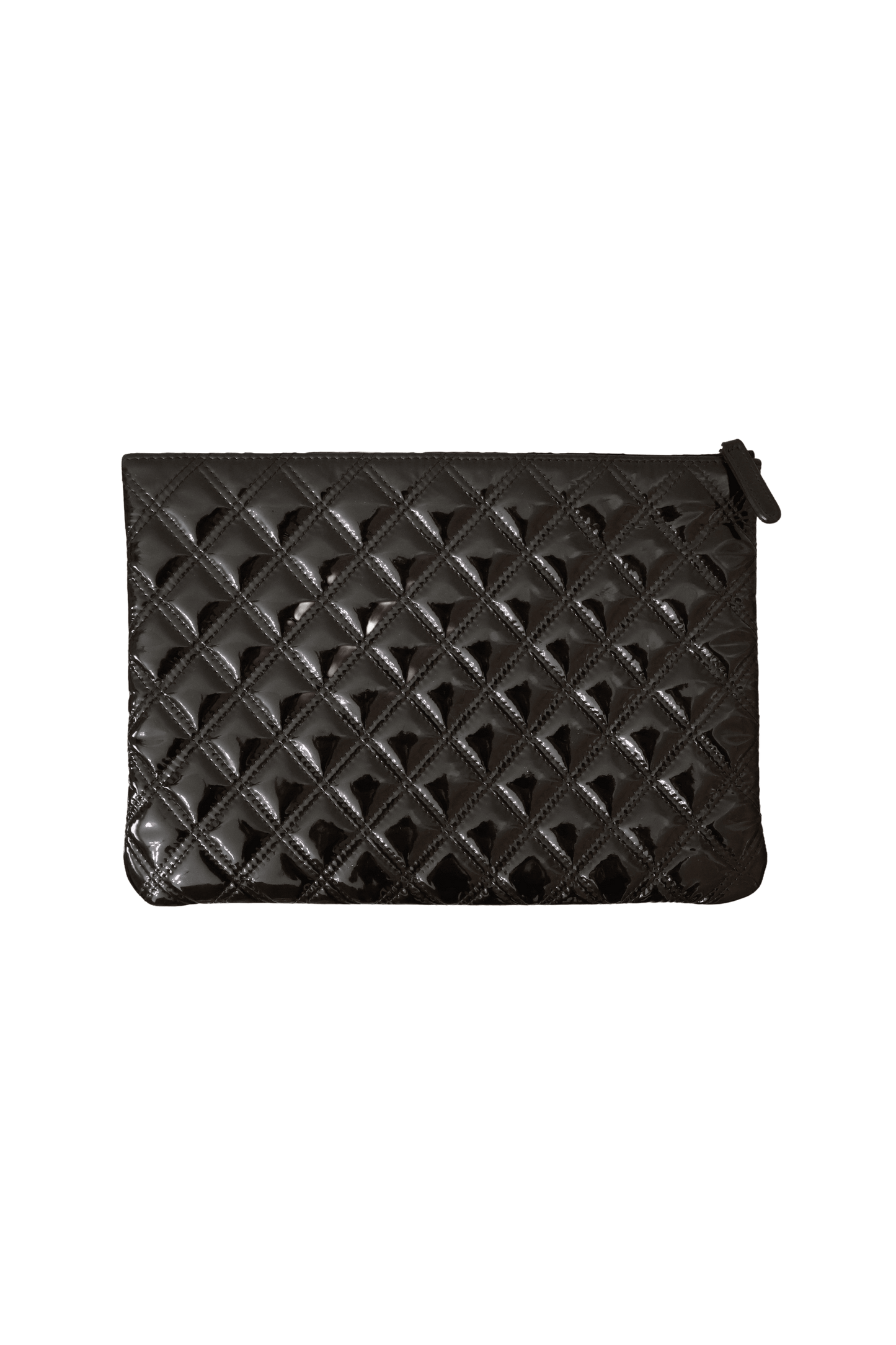 Chanel Medium Quilted Patent Double Stitch O Case Clutch