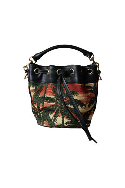 Saint Laurent Small Palm Tree Print Canvas Emmanuelle Bucket Bag