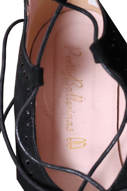 Pretty Ballerinas Lace-Up Pointed Ballet Flats