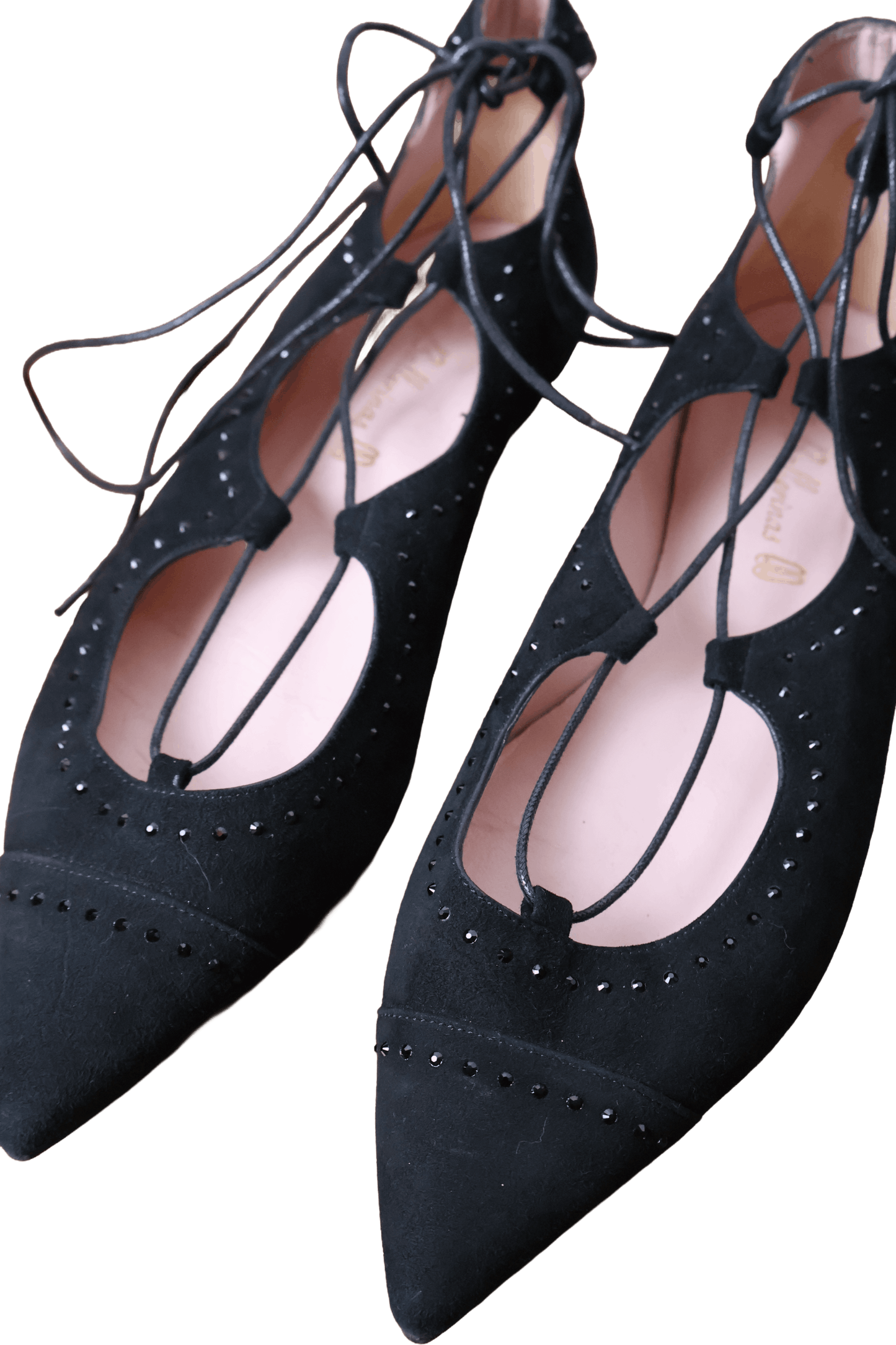 Pretty Ballerinas Lace-Up Pointed Ballet Flats