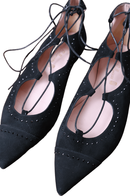 Pretty Ballerinas Lace-Up Pointed Ballet Flats