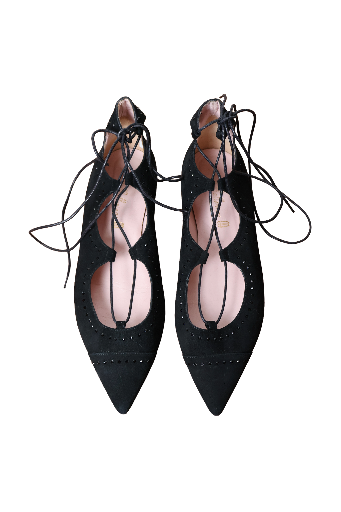Pretty Ballerinas Lace-Up Pointed Ballet Flats