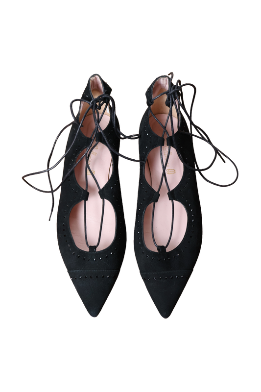 Pretty Ballerinas Lace-Up Pointed Ballet Flats